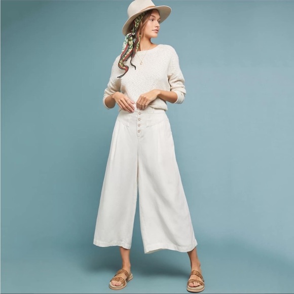 Anthropologie Oceanside Cropped wideleg pants - Picture 2 of 11